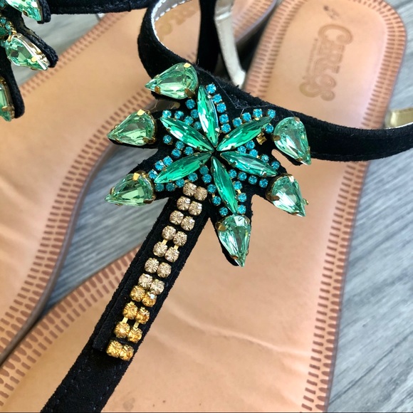☘️3/$25 SALE!☘️ Carlos Santana Palm Tree Sandals - Picture 3 of 7